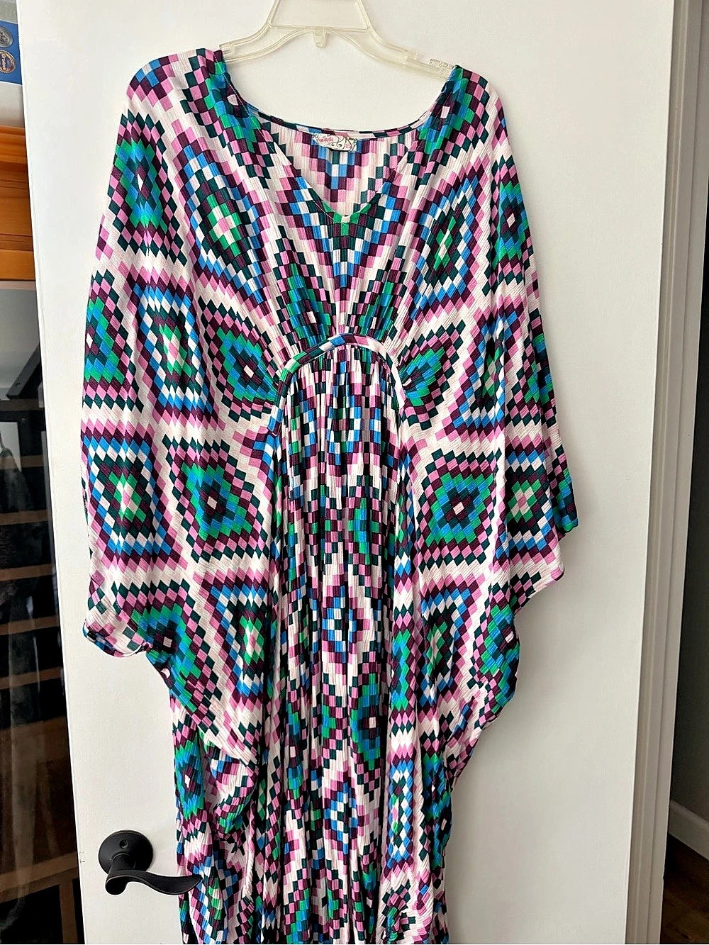 Free People Groovy Baby Maxi Kaftan Geometric Maxi Dress